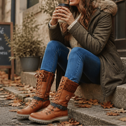 Frostelle – Knit-Shaft Wide-Foot Winter Boots