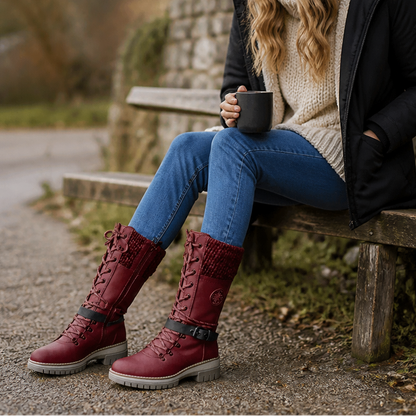 Frostelle – Knit-Shaft Wide-Foot Winter Boots