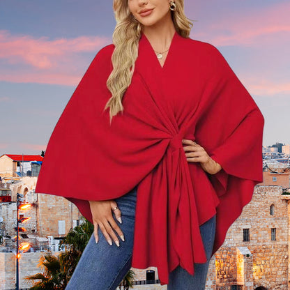 Aurelyn - Women's Crossover Knit Wrap Shawl