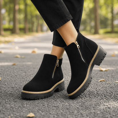 Stepara - Side-Zip Suede Chelsea Boots Black / 5