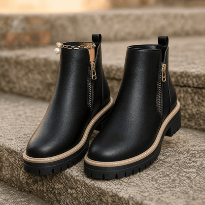 Strida – Women's Cushioned Platform Ankle Boots Black / 5
