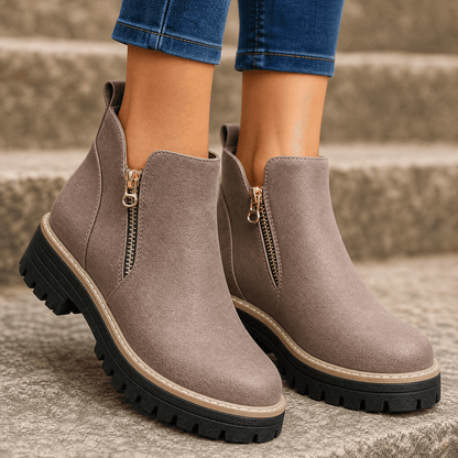 Strida – Women's Cushioned Platform Ankle Boots Dusty Rose / 5