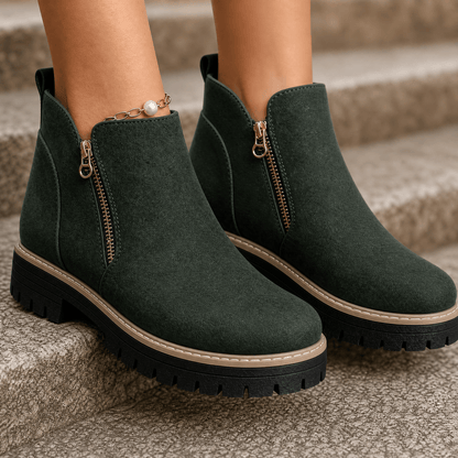Strida – Women's Cushioned Platform Ankle Boots Green / 5