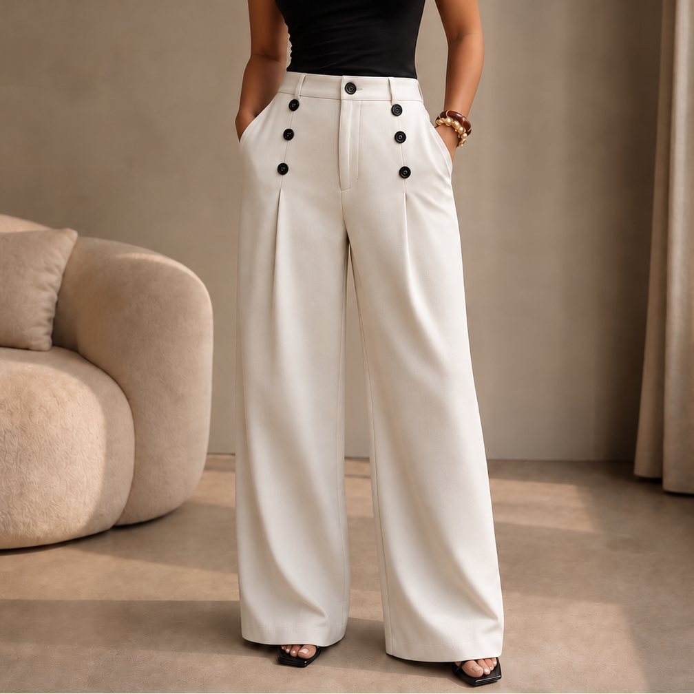 Bellora – Pantaloni palazzo a vita alta con pieghe