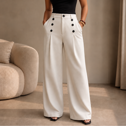 Bellora – Pantaloni palazzo a vita alta con pieghe