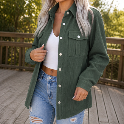 Corvella – Oversized Wide-Wale Shirt Jacket