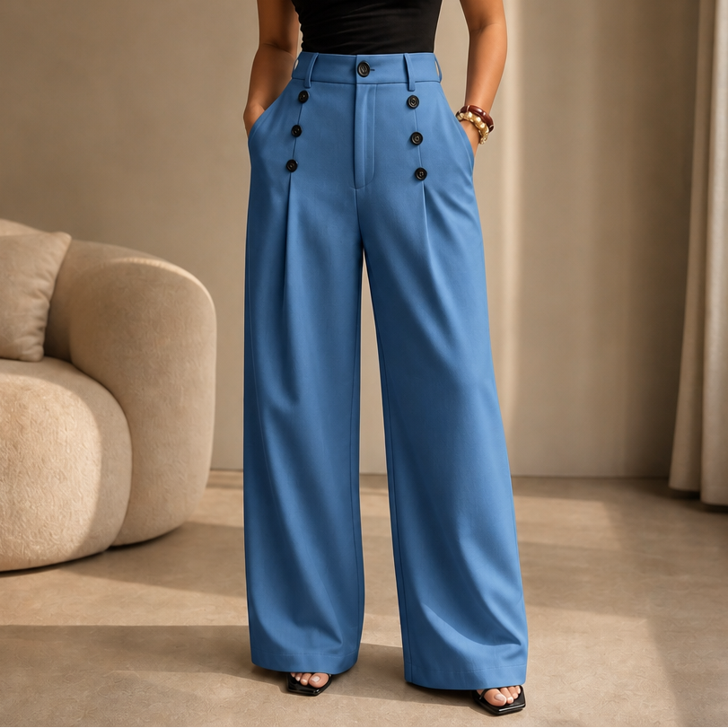 Bellora – Pantaloni palazzo a vita alta con pieghe