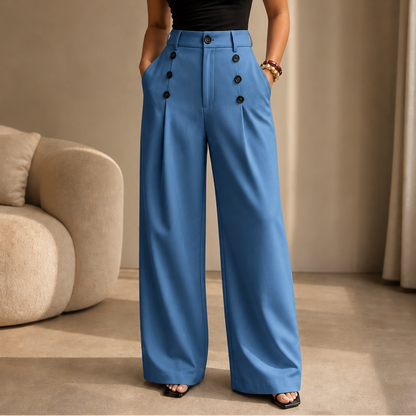 Bellora – Pantaloni palazzo a vita alta con pieghe
