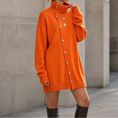 Funnelle – Lång oversize-cardigan med hög krage