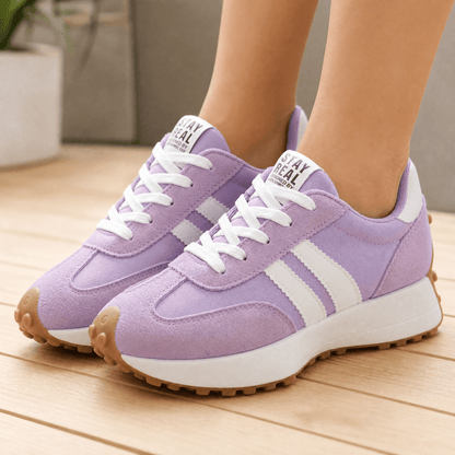 Velora - Retro Suede Sneakers for All Day Comfort Pink / 5.5